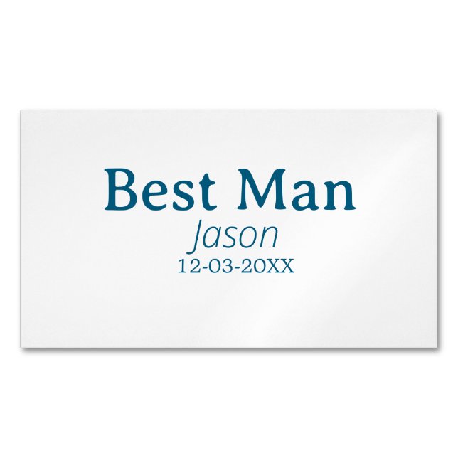 groomsman bachelorette party add name modern simpl magnetic business card (Front)
