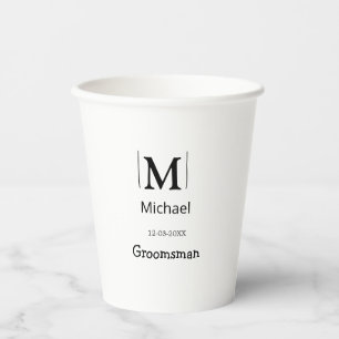 groomsman bachelorette party add name modern simpl paper cups