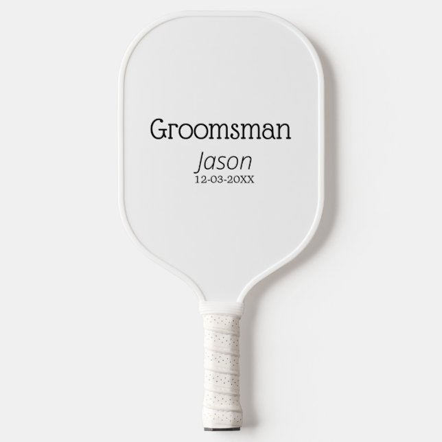 groomsman bachelorette party add name modern simpl pickleball paddle (Front)