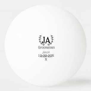 groomsman bachelorette party add name modern simpl ping pong ball