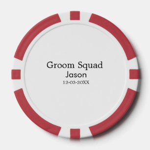 groomsman bachelorette party add name modern simpl poker chips