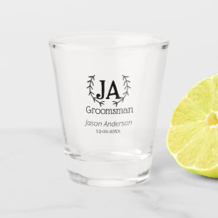 groomsman bachelorette party add name modern simpl shot glass