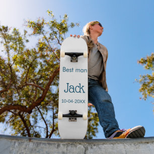 groomsman best man add name text bachelorette skateboard