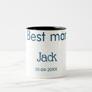 groomsman best man add name text bachelorette Two-Tone coffee mug