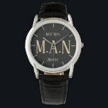 Groomsman Best Man Father Bride Groom Monogrammed Watch<br><div class="desc">Congratulations on your engagement, we hope you have a wonderful day and future life together filled with happiness and joy. This modern elegant wedding stationery item is part of a larger collection as designed by LeahG on behalf of the Low Budget Wedding Network® Please view the attached collection and 'additional...</div>