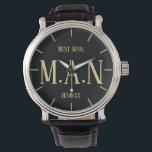 Groomsman Best Man Father Bride Groom Monogrammed Watch<br><div class="desc">Congratulations on your engagement, we hope you have a wonderful day and future life together filled with happiness and joy. This modern elegant wedding stationery item is part of a larger collection as designed by LeahG on behalf of the Low Budget Wedding Network® Please view the attached collection and 'additional...</div>
