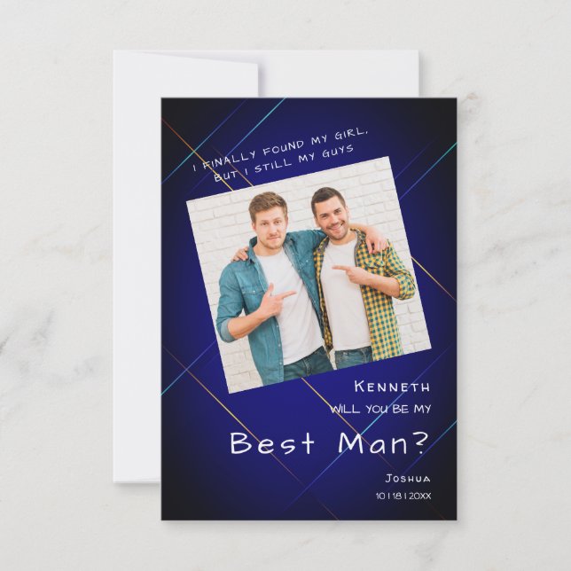 Groomsman Best Man Proposal on Dark Background Invitation (Front)