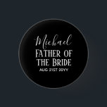 Groomsman BestMan Father Bride Groom Named Script 3 Cm Round Badge<br><div class="desc">Add three lines of text to this modern bridal party gift.</div>