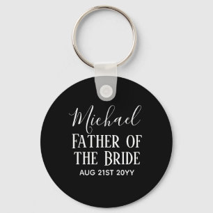 Groomsman BestMan Father Bride Groom Named Script Key Ring