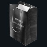 Groomsman Black Brushed Metal Medium Gift Bag<br><div class="desc">Thank your groomsmen with this brushed metal design featuring bold typography. Personalise this design with your groomsman name and wedding date. Makes a great gift bag.</div>