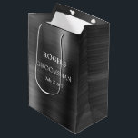 Groomsman Black Brushed Metal Medium Gift Bag<br><div class="desc">Thank your groomsmen with this brushed metal design featuring bold typography. Personalise this design with your groomsman name and wedding date. Makes a great gift bag.</div>