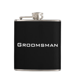 Groomsman Black Flask