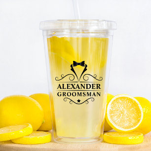 Groomsman Black Tie Acrylic Tumbler