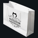 Groomsman Black Tie Large Gift Bag<br><div class="desc">Wedding Groomsman Black Tie Gift Bag or Favour Bag</div>