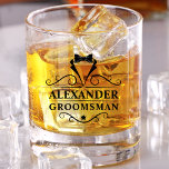 Groomsman Black Tie Shot<br><div class="desc">Wedding Groomsman Black Tie Shot Liquor Whiskey Glass</div>