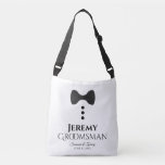 Groomsman Black Tie Wedding Swag Bag<br><div class="desc">These fun bags are designed as favors, gifts, or swag bags for wedding groomsmen. They feature an image of a black tie with three buttons and text that reads Groomsman with a space to enter his name as well as the wedding couple's names and wedding date. Great way to show...</div>