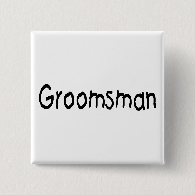 Groomsman (Blk) 15 Cm Square Badge (Front)