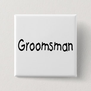 Groomsman (Blk) 15 Cm Square Badge