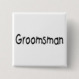 Groomsman (Blk) 15 Cm Square Badge