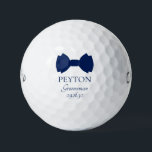 Groomsman Blue Bow Tie Golf Balls<br><div class="desc">These golf balls are a great favour for the groomsmen in your wedding. If all your wedding party will be wearing suits with bow ties this design with a traditional double bow tie in blue would be perfect. They'd be great for a bachelor party or weekend. The job title can...</div>