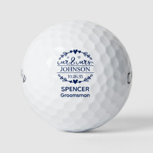 Groomsman Blue Mr & Mrs  Golf Balls