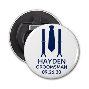 Groomsman Blue Tie Bottle Opener