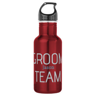 groomsman bold groom team grey blue white bachelor 532 ml water bottle