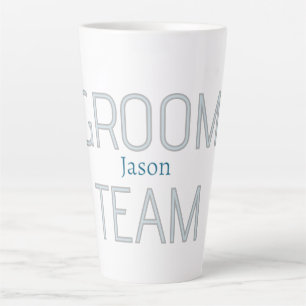 groomsman bold groom team grey blue white bachelor latte mug