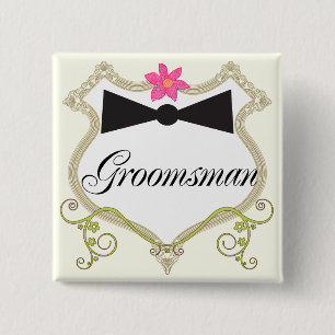Groomsman Bow Tie Wedding Badges