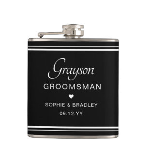 Groomsman Custom Personalised Wedding Party Hip Flask