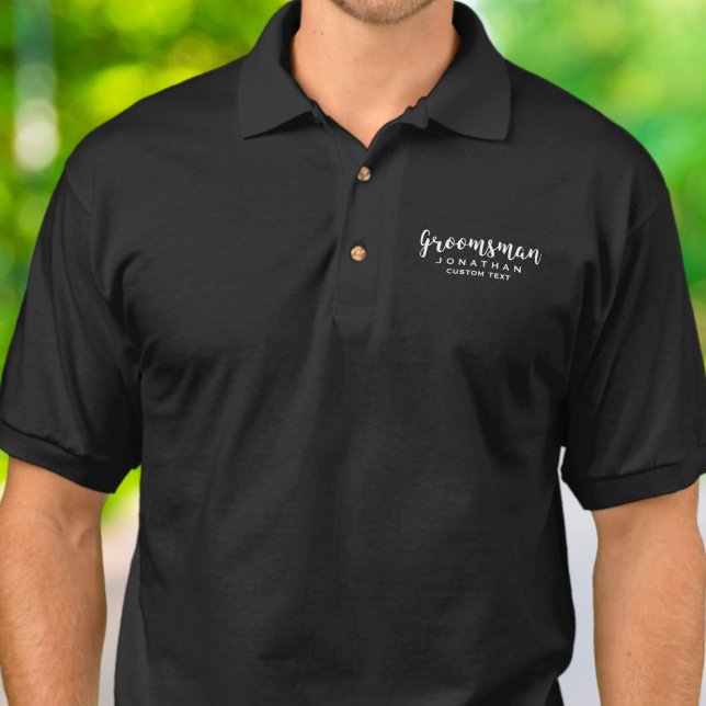 Groomsman Custom Wedding Favour Modern Monogram Polo Shirt (Creator Uploaded)