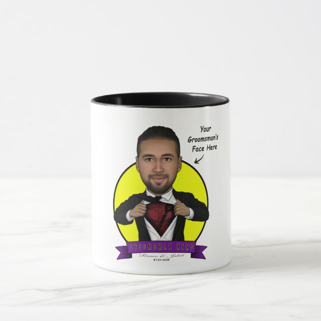 Groomsman/Deadpool Caricature Mug (Center)