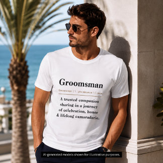 Groomsman Dictionary Definition Wedding Party T-Shirt