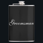 Groomsman Flask<br><div class="desc">Flask for the groomsman is shown in black and white.
Customise this item or buy as is.</div>