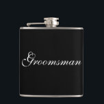 Groomsman Flask<br><div class="desc">Flask for the groomsman is shown in black and white.
Customise this item or buy as is.</div>