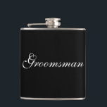 Groomsman Flask<br><div class="desc">Flask for the groomsman is shown in black and white. 
Customise this item or buy as is.</div>