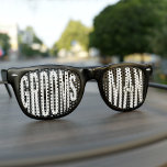 Groomsman Gift Bachelor Party Retro Sunglasses<br><div class="desc">Add your groomsman's initials and your wedding date. Makes a great proposal gift.</div>