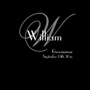 Groomsman Gift Classic Black White Grey Monogram Sling Bag