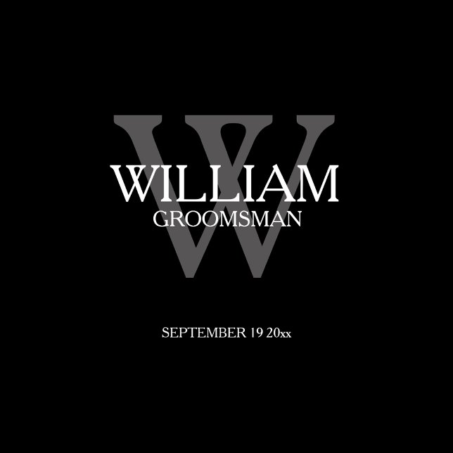 Groomsman Gift Modern Monogram Script Name Black Duffle Bag (Nice. He will love it.)