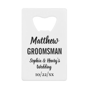 Groomsman Gift Modern Typography Wedding