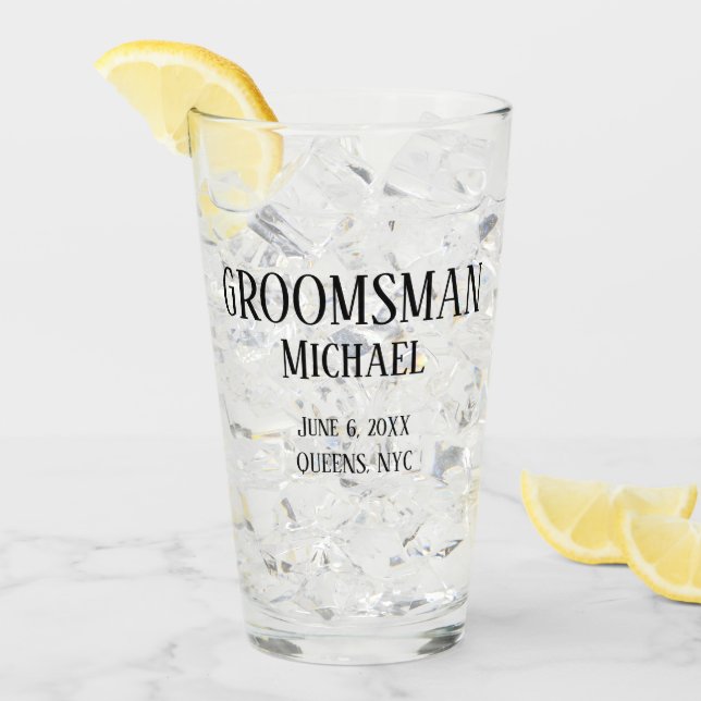 Groomsman Gift Personalised Glass (Front Ice)