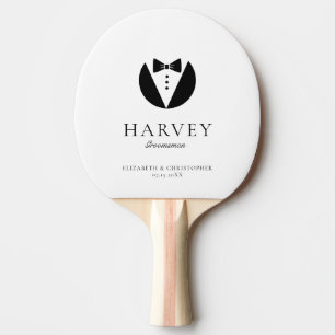 Groomsman Gift Simple Bow Tie Minimal Ping Pong Paddle