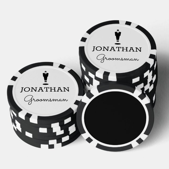 Groomsman Gift Wedding Party Custom Personalised Poker Chips (Stack)