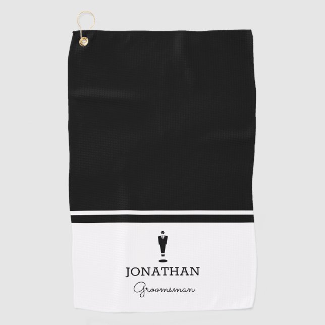 Groomsman Gift Wedding Party Custom Personalized Golf Towel (Front)