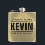 Groomsman Gifts-Metallic faux gold texture Hip Flask<br><div class="desc">An elegant groomsman and the best man wedding gifts template. Faux metallic faux gold texture background.</div>