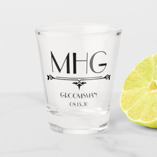 Groomsman Initials Shot Glass