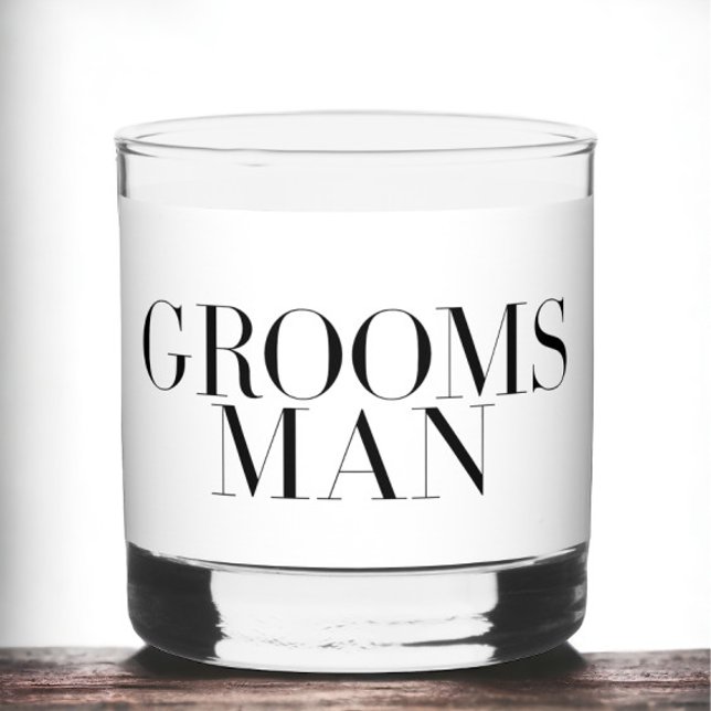 Groomsman Modern Personalised Minimalist  Whiskey Glass (Creator Uploaded)