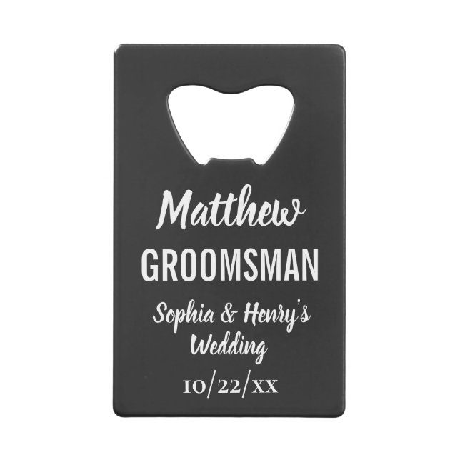 Groomsman Modern Typography Black Wedding (Front)