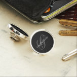 Groomsman Monogram Elegant Lapel Pin<br><div class="desc">Make your own custom lapel pins. Personalise this design with your own text. You can further customise this design by selecting the "customise further" link if desired.</div>