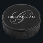 Groomsman Monogram Hockey Puck<br><div class="desc">Make your own custom hockey puck. Personalise this design with your own text. You can further customise this design by selecting the "customise further" link if desired.</div>